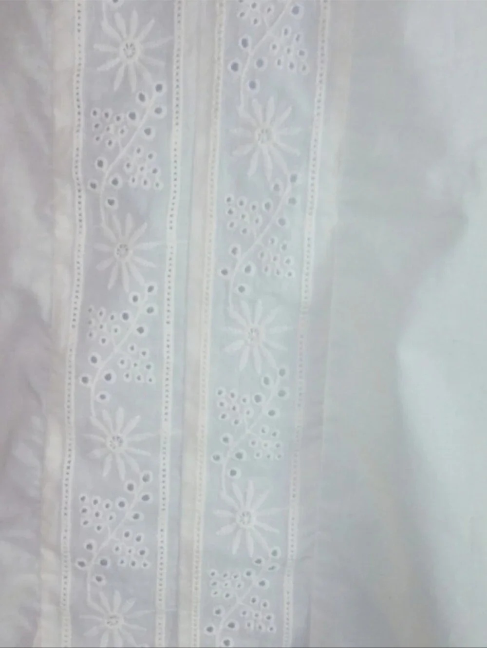 White Embroidered Eyelet Cap Sleeve Cotton Top